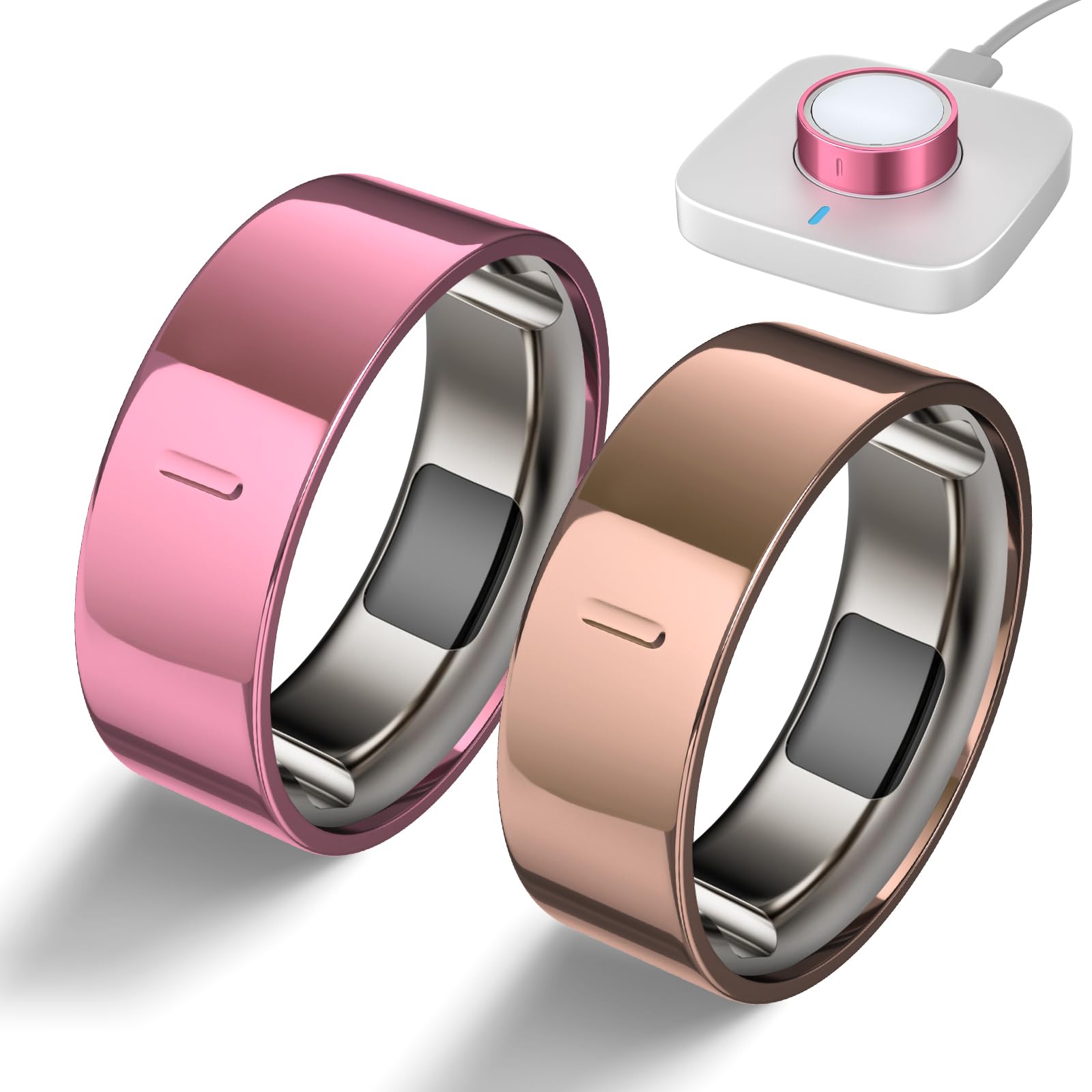 2 Pack High-Gloss Plated Covers Compatible with Oura Ring Gen 4/Oura Gen 3