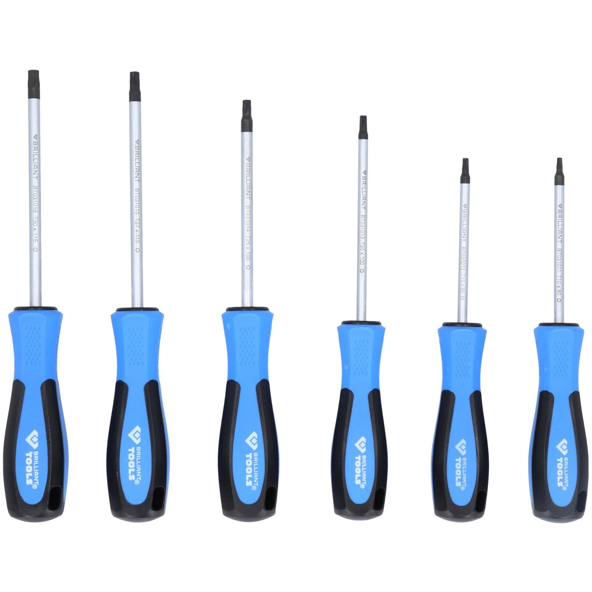 BRILLIANT TOOLS BT031010 Screwdriver Set 6-Piece Torx [Powered by KS Tools]