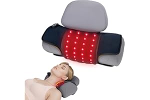 MUSE RELAX Red Light Therapy Cervical Traction Device, Cordless Neck Stretcher Pillow for Neck Pain Relief & Hump Corrector, Christmas Gifts for Him/Her/Men/Women/Dad/Mom - No Massage Function