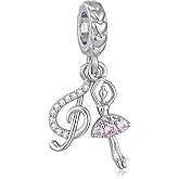 TCHYUN Music Note and Ballet Dancer Dangle Charm Birthstone Bead Compatible with Pandora Bracelet Graduation Women
