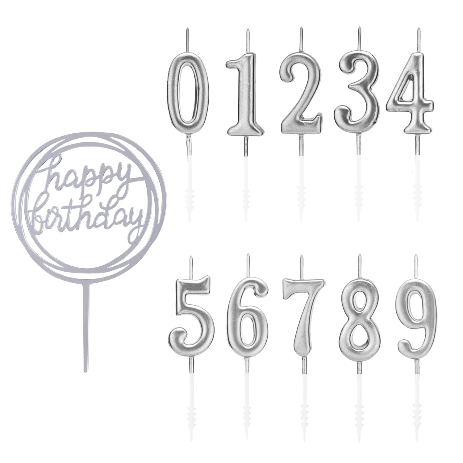 Photo 1 of IBLESSU 10-Piece Number Birthday Candles - Glitter Cake Topper Decoration for Birthday and Wedding Parties