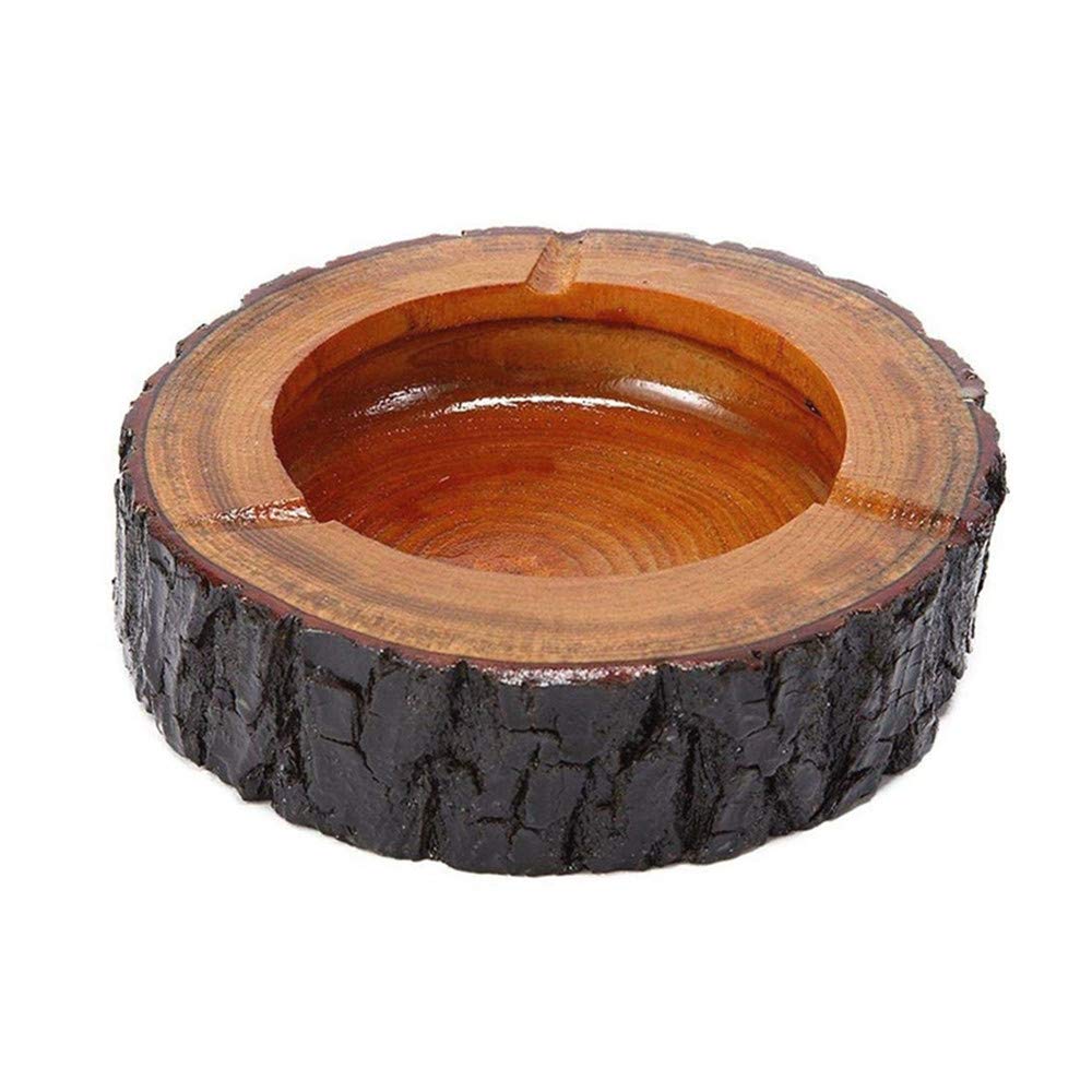 4.3" Wooden Tabletop Ashtray for Men and Women, Cigarette Cigar Round Ash Tray,Desktop Ash Holder for Smokers Smoking Ash Tray for Home Office Decoration