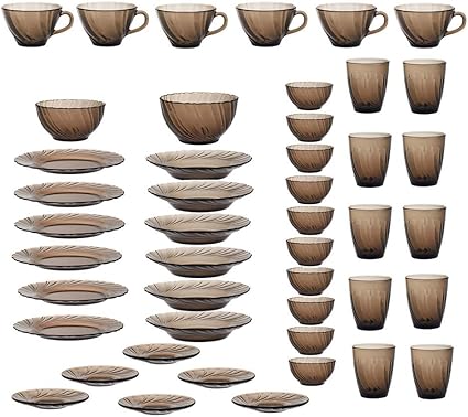 Yojdtd Servies Patroon 46 Stuks Set Gehard Glazen Schaal Reisschaal Slakom Amazon Nl