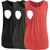 Smallshow Women's Maternity Nursing Tank Tops Breastfeeding Clothes 3-Pack