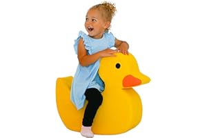 Children's Factory Disco The Duck Rocker, Yellow Foam Kids Stool, Toddler Soft Seating Chair for Daycare, Preschool and Home, Lightweight and Easy to Clean, Little Explorers Collection