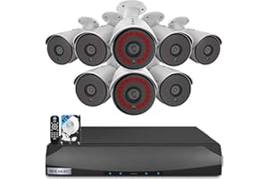 WEILAILIFE 【2-Way Audio】 Outdoor Wired Security Camera System Home Video Security Cameras Systems POE Security Surveillance DVR Kits