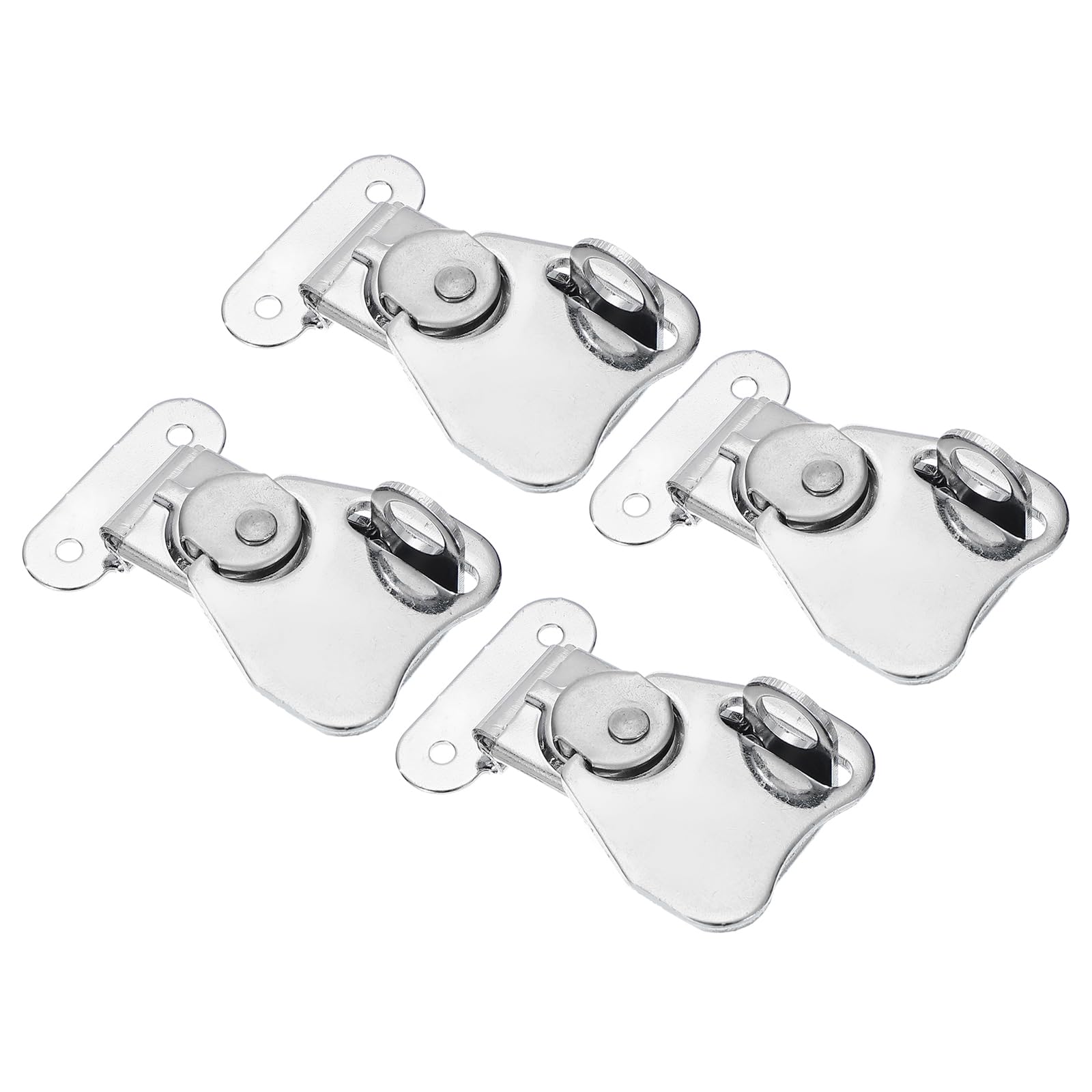 PATIKIL Spring Loaded Small Butterfly Twist Latch 2.4"x1.5", 4 Pack Steel Twist Latch and Keeper Toggle Clamp Metal Hardware for Case Box Chest Closure, Silver Tone