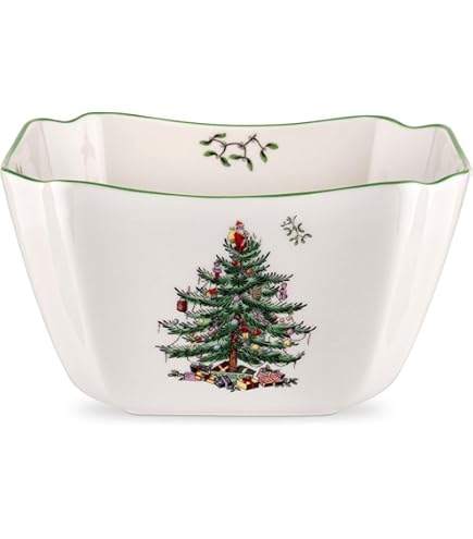 Amazon.com | Spode Christmas Tree Octagonal Bowl - 8-Inch Serving