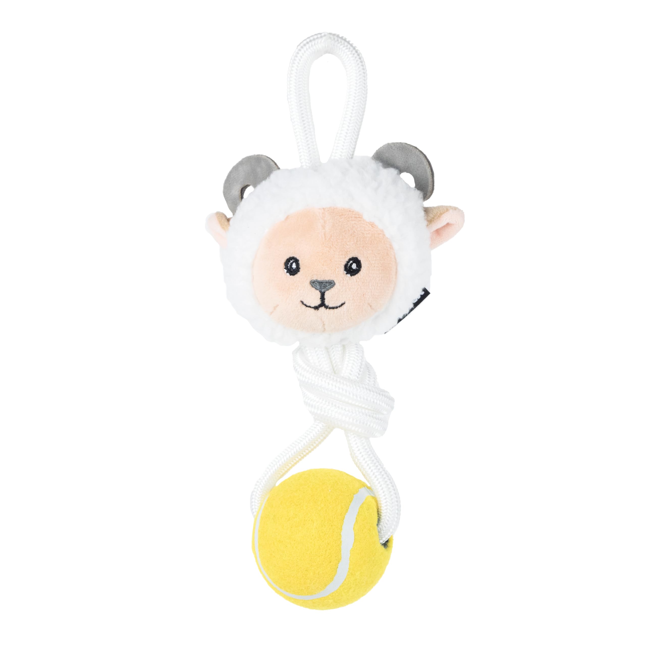 Webbox Gertrude the Goat 2-in-1 Rope & Ball Dog Toy - Plush, Tough, Squeaky & Interactive