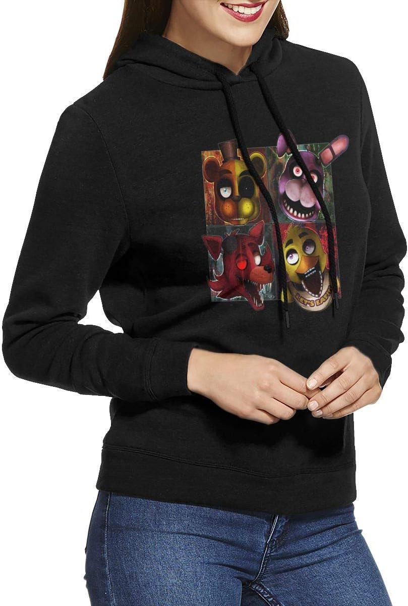 SoSoily Hoodie Sweatshirt Women's Five Nights At Freddy's Long Sleeve Zip-up Hooded Sweatshirt Jacket