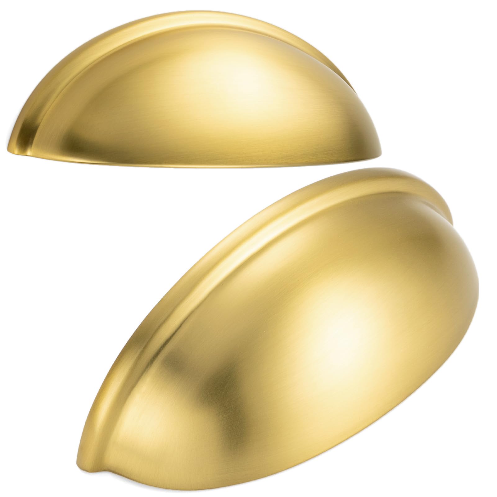 Photo 1 of BEROSSA 10 Pack 3 Inch Brushed Gold Cup Drawer Pulls Gold Cabinet Handles Gold Cabinet Pulls for Kitchen Cabinets 1886 Drawers Bedroom Dresser Bathroom Vanity Cupboard