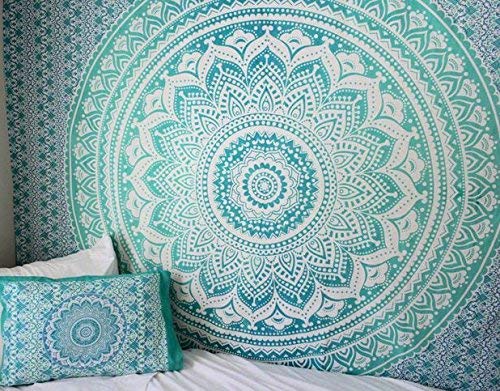 Popular Handicrafts Popular Ombre Tapestry Indian Mandala Wall Art, Hippie Wall Hanging, Bohemian Bedspread