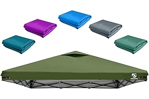 UNICAMPER 10x10 Pop Up Canopy Replacement Top Cover with Air Vent for Straight Leg Canopy Tent, Waterproof for Outdoor Garden Patio Camping Sun Shade (Olive Green)