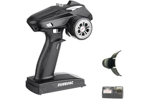 DUMBORC-X6 2.4Ghz 6 Channel RC Transmitter with Receiver Low Power Alarm and Out of Control Protection RC Radio Controller for Remote Car/Boat/Tank Mixed Mode Remote Controller (Without GYRO)…