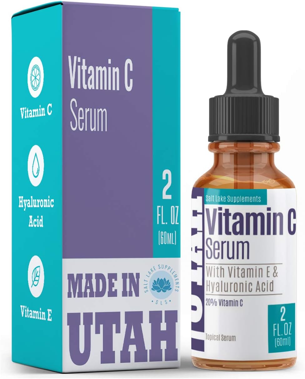 Vitamin C Serum Face And Skin Rejuvenation With Hyaluronic Acid And Vitamin E Battles Signs Of Aging By Moisturizing And Boosting Antioxidant Levels For A Wrinkle-Free & Younger Skin