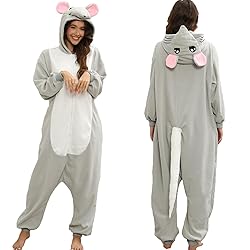 NAMHTOM Adult Rat Onesie Mouse Costume Pajamas Rat