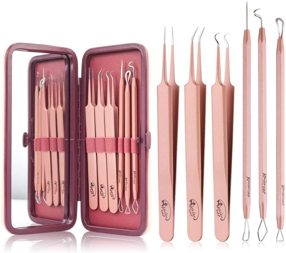 Blackhead Remover Comedone Extractor, 6 PCS Acne Tool Removal Kit Multi-function Stainless Steel Pimple Extractor Tool Set - Treatment for Blemish, Whitehead Popping & More with a Delicate Case