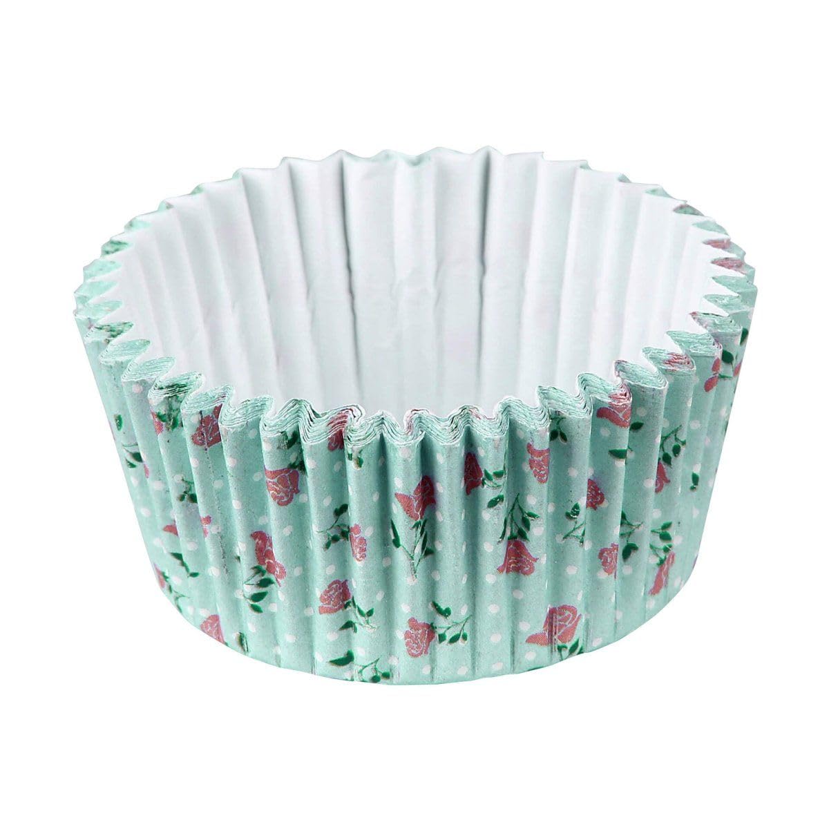 Zenker 43956 Paper Muffin Cases Pack of 50 Vintage Rose Design 5x3 cm Pale Blue/Pink, 50 Units