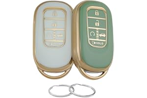 REPROTECTING TPU Key Fob Cover Compatible with (5 Buttons) 2022-2025 Honda Accord Civic HR-V CR-V Pilot Sport SI EX EX-L Touring (Green/White)