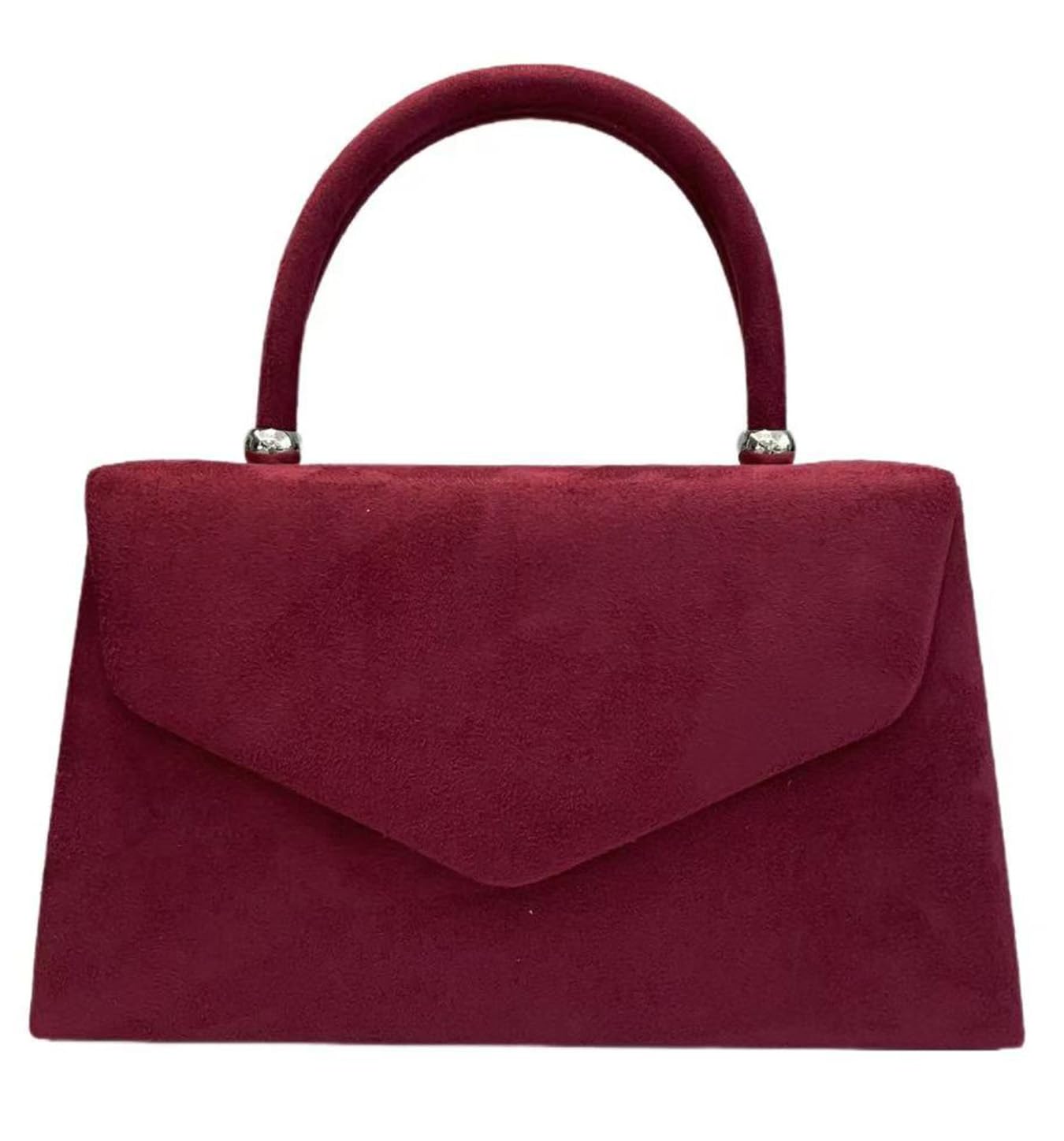 LeahWard Women's Clutch Bag Top Handle Wedding Suede Handbags 304 (Burgundy)