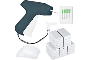2006 PcsTagging Gun Kit Including Liumai Tag Gun, 5 Steel Needles, 1600 Clear Barbs Fasteners, 400 Pieces Clothing Price Label (Gray-Blue)