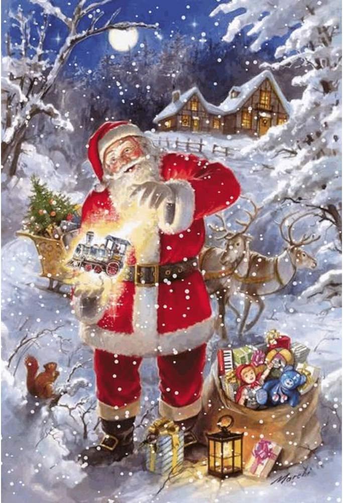 5D Diamond Painting Kits, Santa Claus Gift WOWDECOR Full Drill DIY Diamond Art Cross Stitch Paint by Numbers