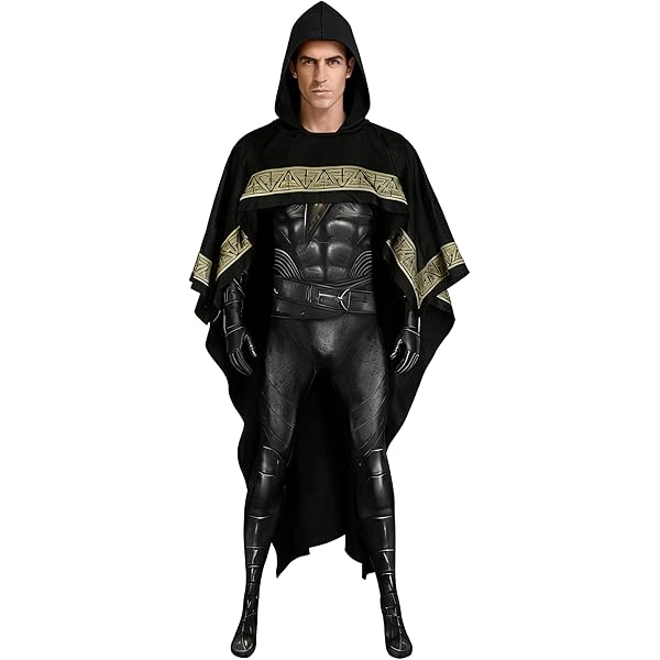 Black Adam Costume T-Shirt - Unisex Adult Long Sleeve Halloween Superhero Shirt
