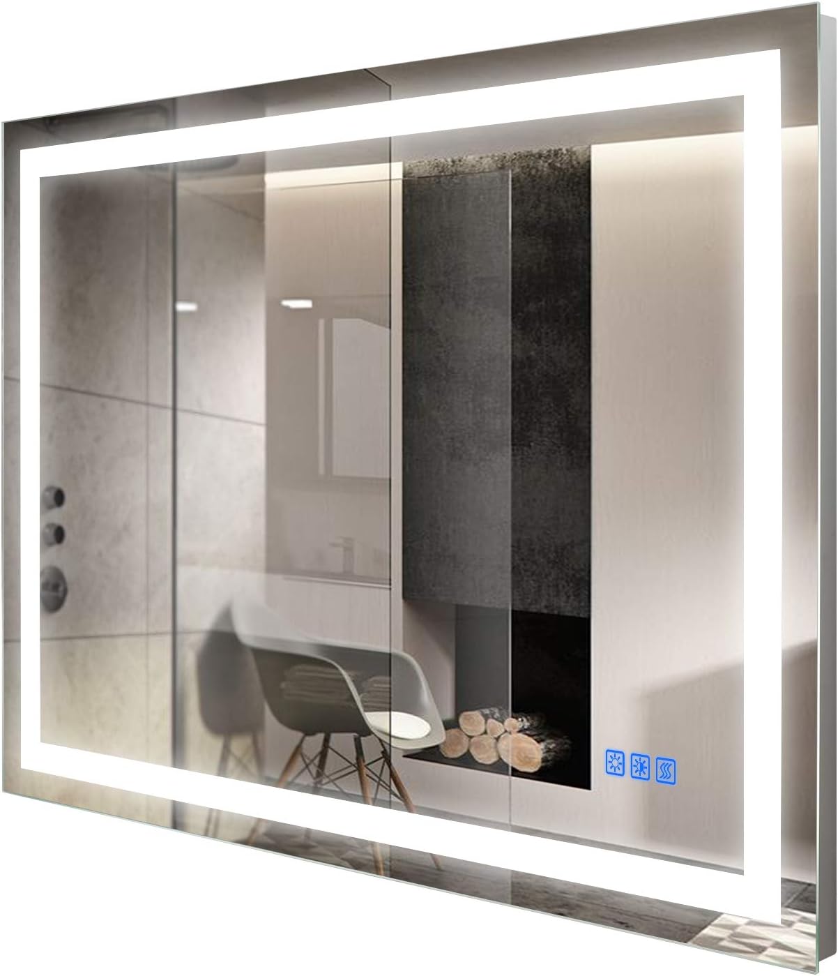 YRSHA 48×36 Inch LED Bathroom Vanity Mirror, Wall Mounted Backlit Mirror with Lights, Anti-Fog Separately Control,Dimmer Function, Three Color Lights,IP44 Waterproof, CRI>92(Vertical & Horizontal)…: Kitchen & Dining
