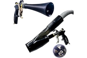 BEMEIS Air Blow Gun &vacunm Gun with Brass Adjustable Air Flow Nozzle,Cleaning Gun Quickly Blasts Dirt and Dust from Surface Works with Air Compressor(Upgrade Aluminium Rotate Tube) 2IN1