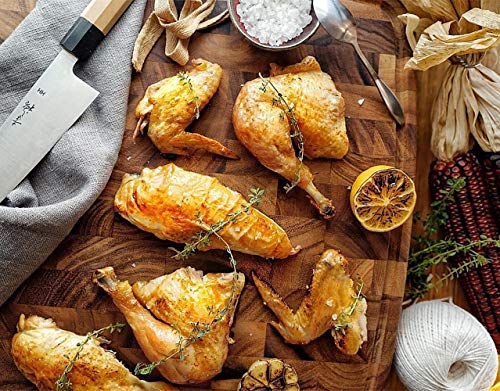 Ironwood Gourmet Acacia Wood Cutting Board With Juice Channel, Carolina Thick Square Chopping Board, 18