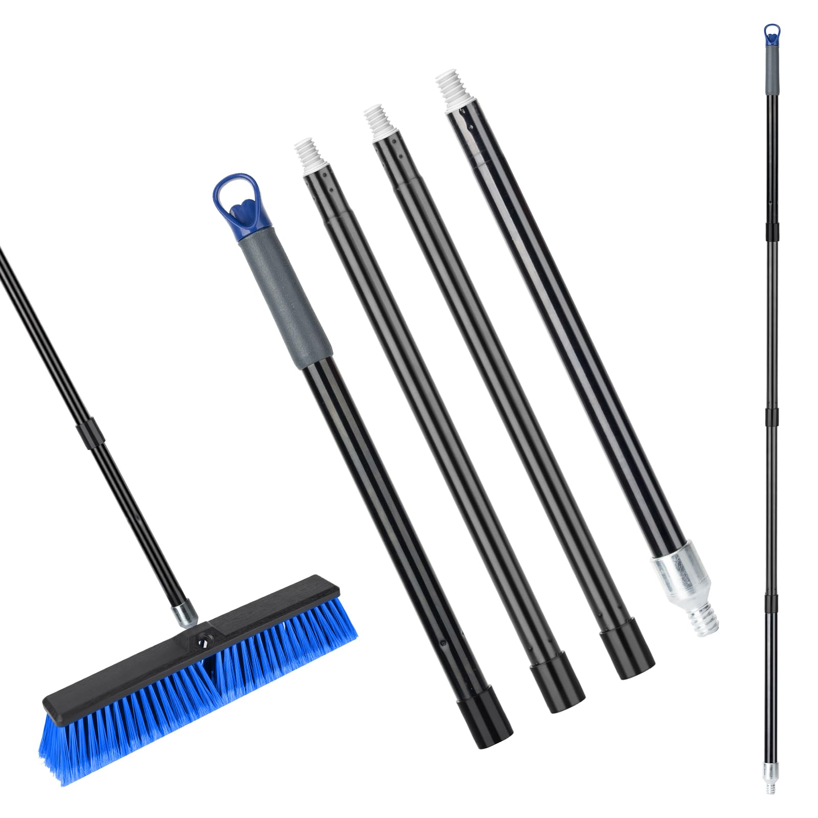 Broom Replacement Handle, Long Metal Pole Handle Fits Broom Brush,extends from 78cm to152cm