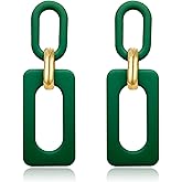 T-ztoss Geometric Square Earrings for Women Retro Simple Acrylic Chain Earrings Statement Earring for Women Girls