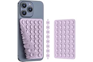 CMZZ Double Sided Silicone Suction Phone Holder Mount, Silicon Accessory for iPhone and Android, Hands-Free Mirror Shower Phone Holder, TikTok Videos and Selfies (Violet, 1PCS)