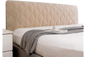 HOME MEIRONG Thicken Quilted Headboard Cover Super Soft Comfotable Short Plush Bed Head Slipcover for Full Size Bed Washable Anti-Dirty Headboard Protector (Color : Camel, Size : 160cm(63"))