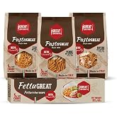 4 Pack Assortment Low Carb Pasta, Fettuccine, Rotini, Penne, and Elbows, Great Low Carb Bread Company