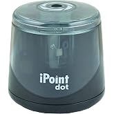 Westcott iPoint Dot Battery Pencil Sharpener | Compact &amp; Battery Powered with Stainless Steel Blades, EZ View Shavings Reservoir, Home, Office, School or Classroom