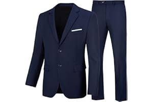 ELIONM Mens 2 Piece Suit Slim Fit Business Wedding Party Tuxedo Dress Suits for Men Jacket and Pants Set
