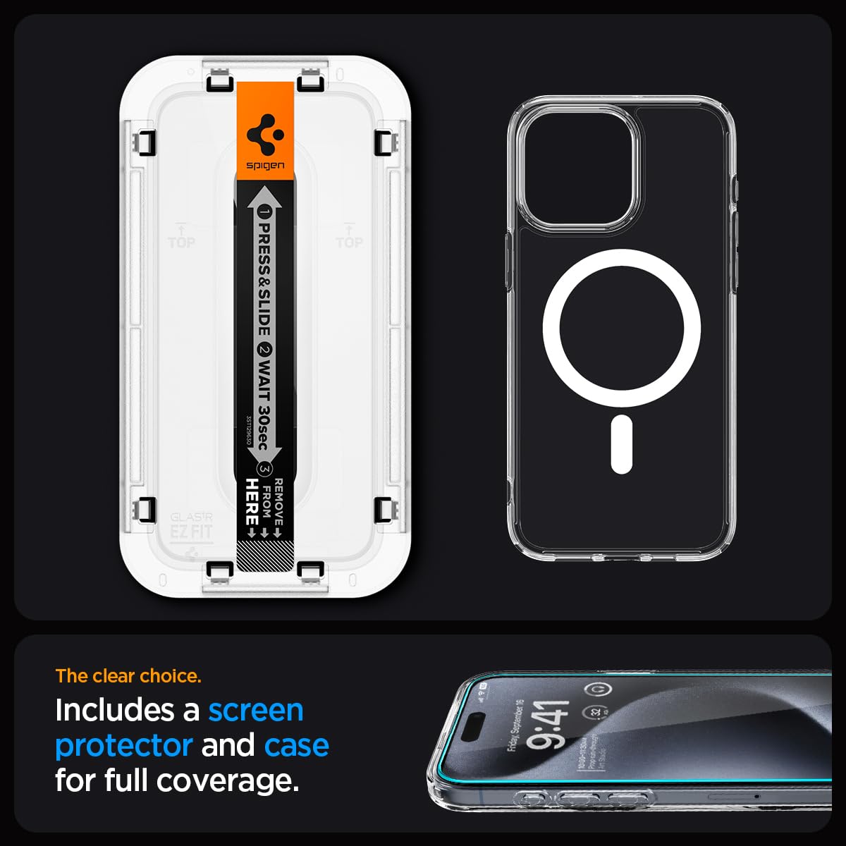 Spigen Ultra Hybrid MagFit Pack Designed for iPhone 15 Pro Case (2023) [Military-Grade Protection] Compatible with MagSafe - White