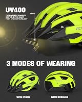 Victgoal Bike Helmet with USB Rechargeable LED Light Yellow L 57-61 cm view 2