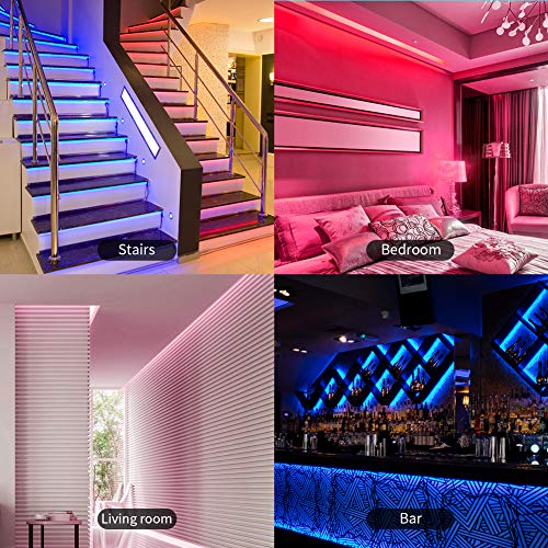 Delicacy 49.2ft LED Strip Lights Music Sync,Color Changing LED Light Strip 5050 RGB Bluetooth App Control,Sensitive Built-in Mic LED Tape Lights with Remote for Home TV Party Decoration