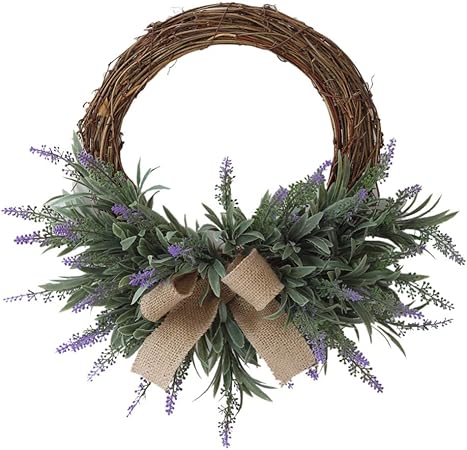 Immagini Di Fiori Di Natale.Savlot Ghirlanda Di Natale Per Porta D Ingresso Ghirlanda Di Fiori Di Lavanda Artificiale Ghirlanda Di Rattan Per Ciondolo Appeso A Parete Per Porta Finestra Amazon It Casa E Cucina