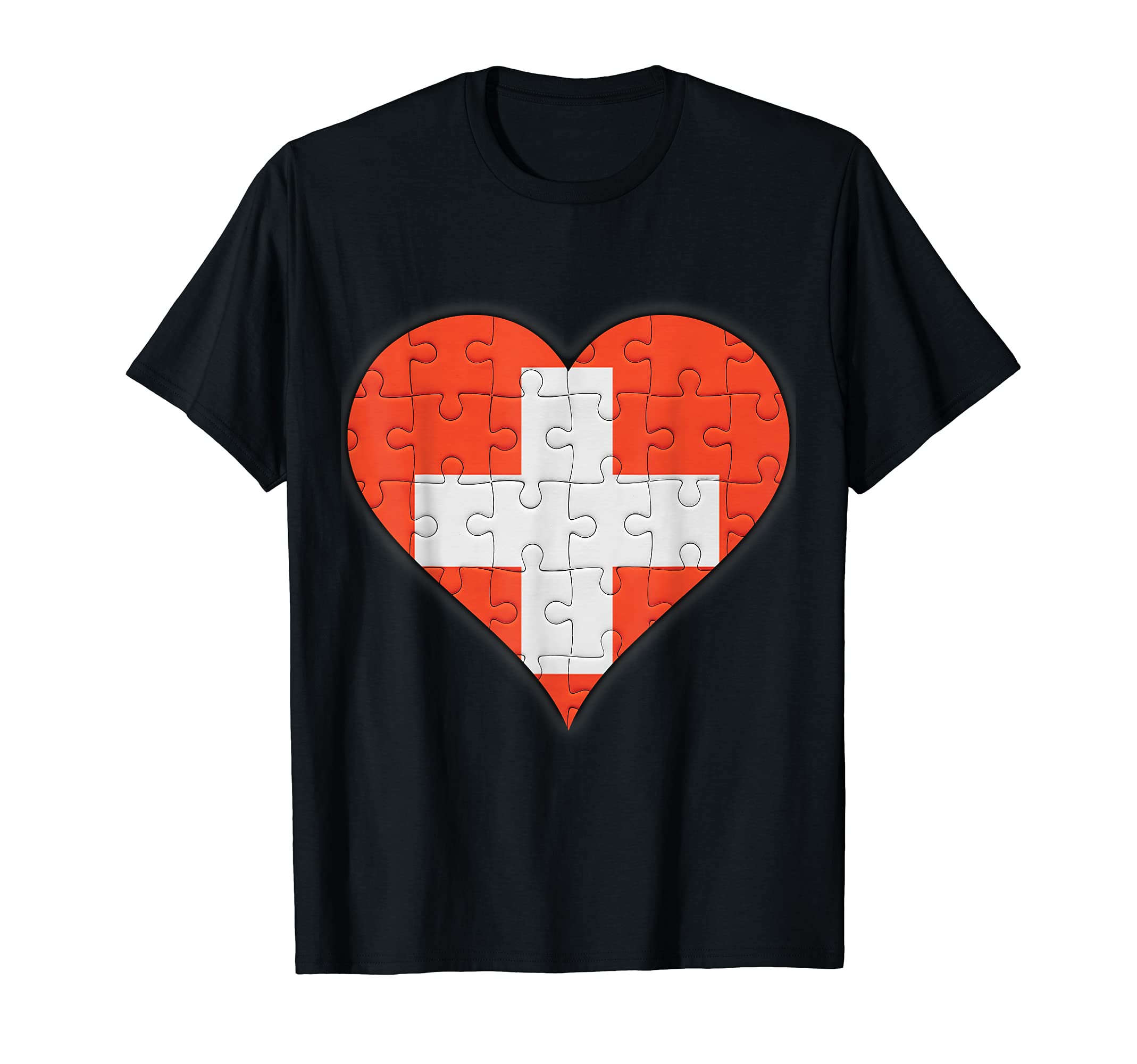 Switzerland Swiss Flag Heart T-Shirt