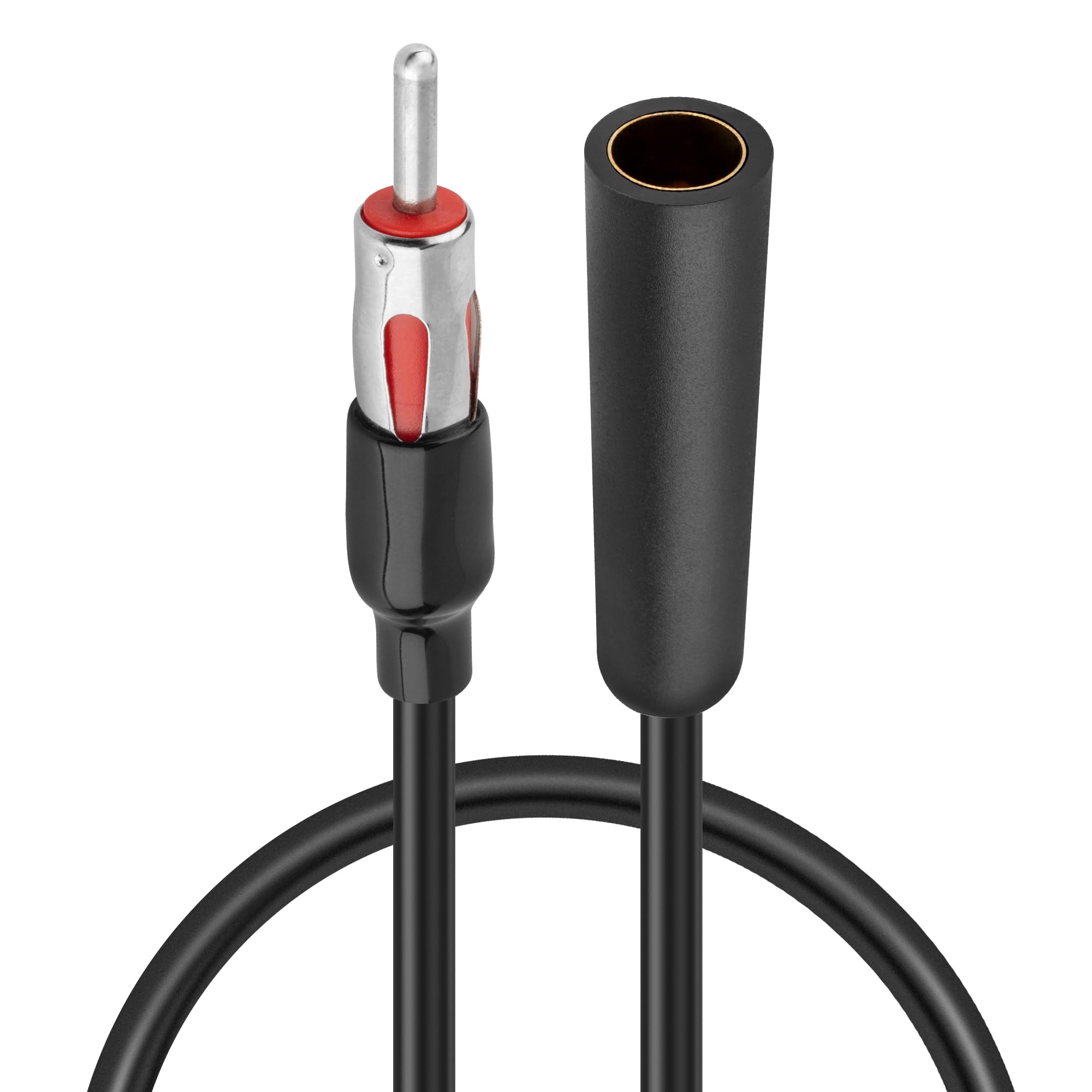 RED WOLF Car Stereo Antenna Adapter Extension Cable Plug DIN Female to Male Aerial Connector Socket Install Aftermarket Radio AM FM CD Receiver Wire Harness Lead