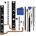 iParto Replacement Right and Left Slide Rail with Flex(Includes 17 screws) Repair Parts for Nintendo Switch Console Slider Rail Bar Replacement Kit for NS Switch Bracket Rebuild Track