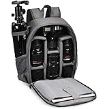 CADeN防水耐衝撃 カメラバッグ 一眼レフ/三脚取付可 カメラリュック バック おしゃれ カメラバック カメラリュックプロカメラバックパック (Ｄ6 IIグレー)