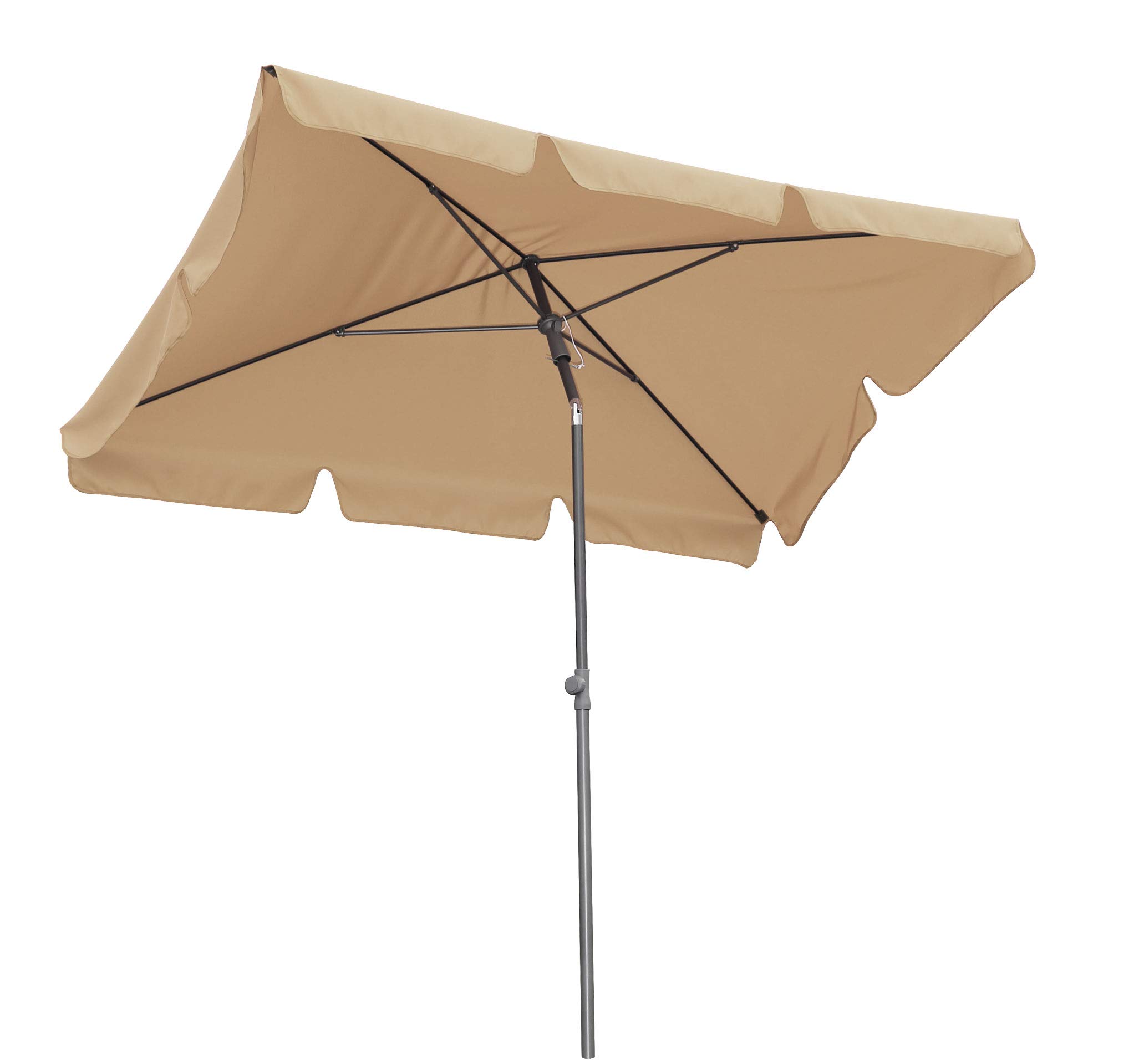 QUICK STAR Balcony Parasol 2 x 1.25 m Rectangular Foldable Sand