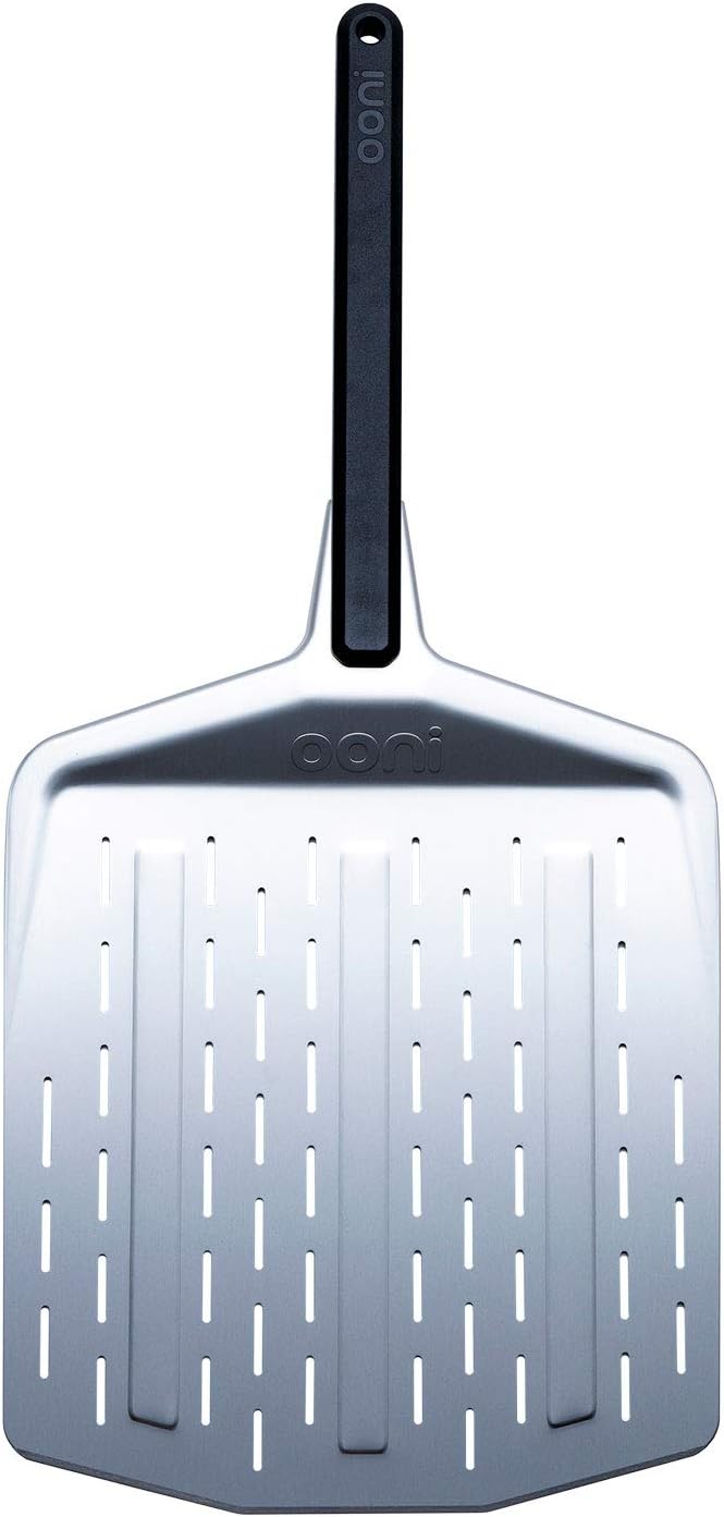 Ooni 12” Perforated Pizza Peel - Metal Pizza Peel 12 Inch, Lightweight Pizza Turning Peel with Long Handle, Pizza Oven Accessories