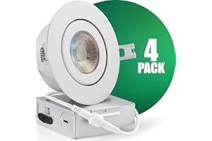 QPLUS 4Inch Airtight Gimbal Recessed LED Pot Lights, Wet Rated, Rotate & Swivel, Color Selectable, Safe for Outdoors and Show