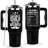Vivulla68 Christmas Gifts For Dad - My Favorite Child Gave Me This Cup Tumbler 40Oz, Birthday Present for Dad, Father, Papa, Daddy, Father Day Gifts From Daughter, Son, Kids, Cool Coffee Mug Ideas