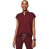 FIGS Rafaela Oversized Scrub Top for Women — Burgundy, M